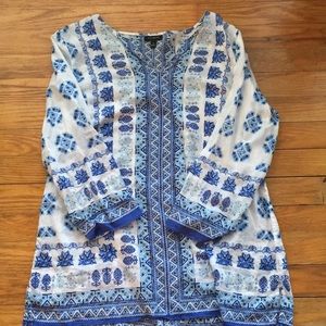 Blue and white long sleeve